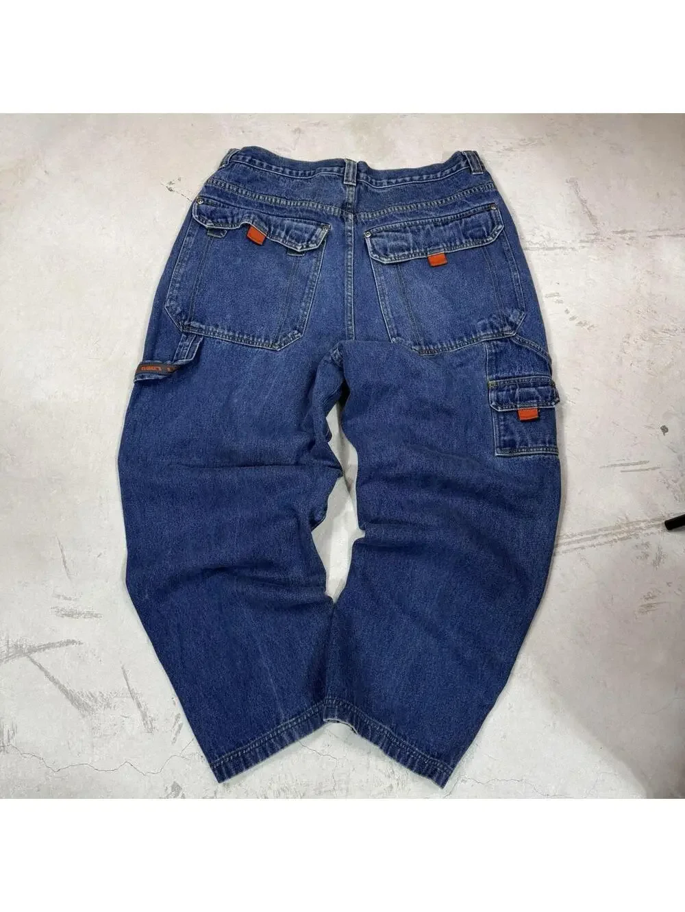 Vintage LOBU Jeans Men 36x28 Blue Carpanter Baggy Workwear Distressed Grunge Y2K